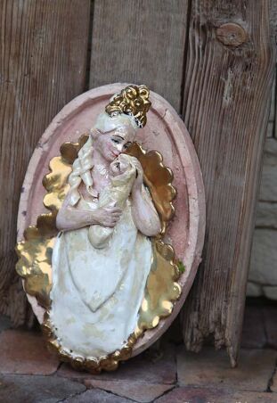 KAPLICZKA-KAFEL  MADONNA Z DZIECIĄTKIEM