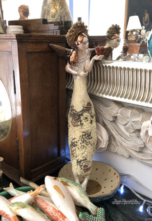 ANIOŁ  TURMALINOWY  Z SERCEM CZERWONYM