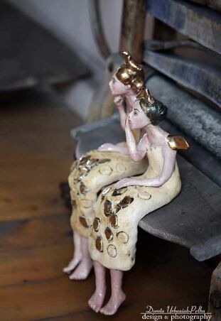 ANIOŁ SZAMOTOWY Z PTAKAMI