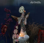 ANIOŁ Z TURMALINOWY  - POJEMNIK NA ŚWIĘCONĄ WODĘ - KROPIELNICZKA