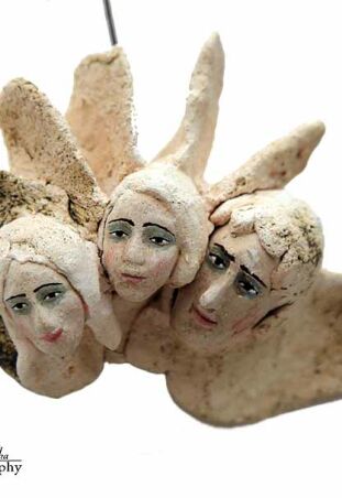 GŁÓWKI ANIELSKIE POTRÓJNE  NA ŚCIANĘ 