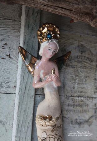 ANIOŁ  TURMALINOWY PTASZNIK Z GNIAZDEM