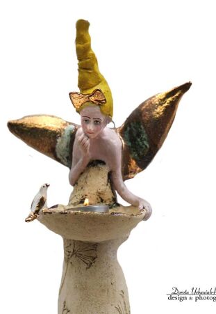 ANIOŁ TURMALINOWY Z KOKARDĄ