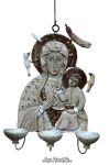 CZARNA MADONNA W POŚWIACIE ŚWIEC Z PTAKAMI
