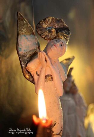 ANIOŁ TURMALINOWY - ROŻEK Z PTASZKIEM