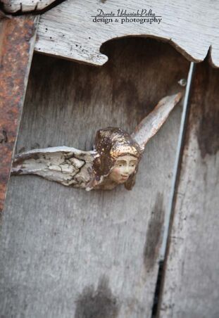 GŁÓWKA ANIELSKA NA ŚCIANĘ  ZŁOTA