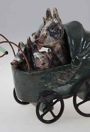 WÓZEK CIEMNOZIELONY HAU