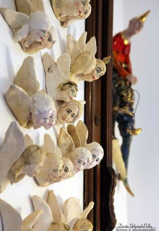 GŁÓWKI ANIELSKIE PODWÓJNE  NA ŚCIANĘ 