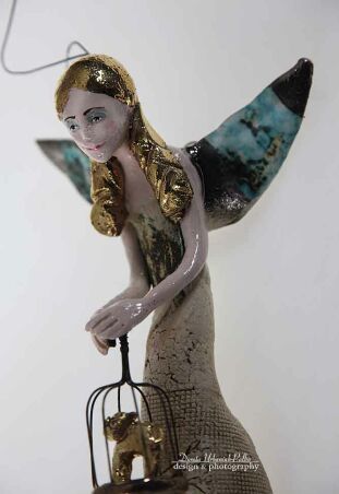 ANIOŁ TURMALINOWY Z KLATKĄ