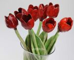 TULIPAN - KWIAT CERAMICZNY - CZERWIEŃ