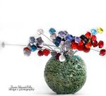 KWIATY CERAMICZNE RÓŻNOKOLOROWE